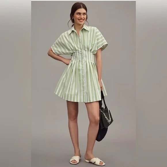 sachin and babi light blue dress The Pollie Short-Sleeve Sheer Swing Tunic Mini Dress main image 1